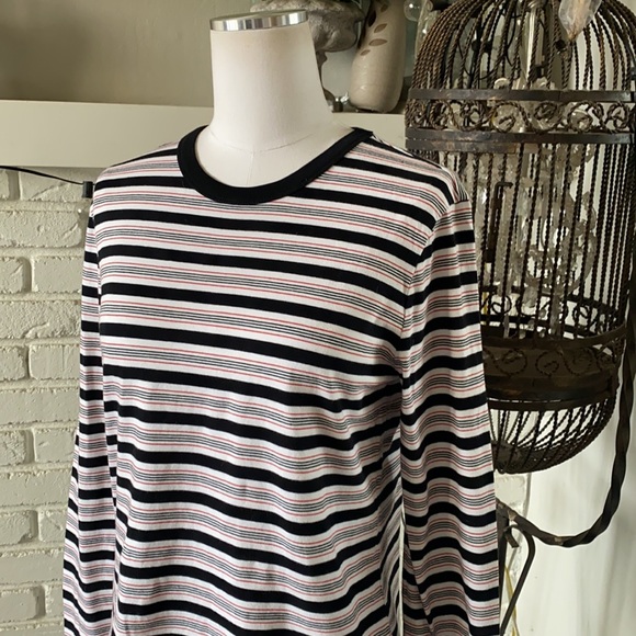 LA LIGNE New York STRIPED LONG SLEEVE SHIRT CREW NECK MEDIUM - Picture 5 of 6